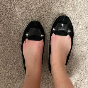 Genuine Balenciaga Black Pony Hair Ballet Flats